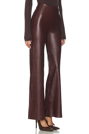 Commando Faux Leather Wide Leg Pant in Burgundy