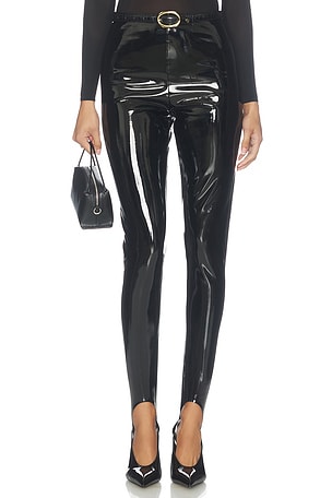 Faux Patent Stirrup Legging Commando