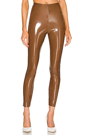 HATCH The Faux Leather Legging in Chocolate