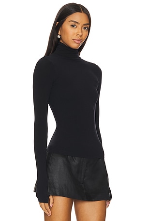 Commando Ballet Body Turtleneck Long Sleeve Top in Black