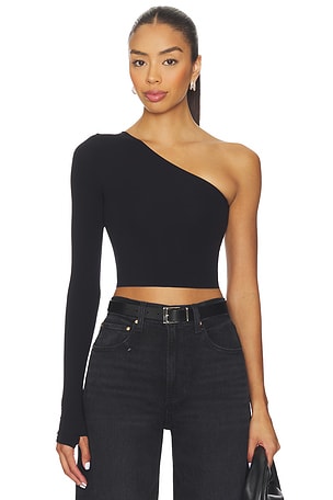 Ballet Body One Shoulder Crop Top With Thumbhole Commando