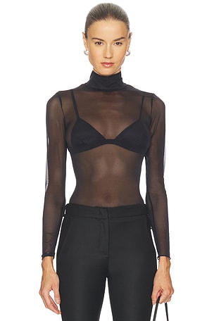 Chic Mesh Long Sleeve Turtleneck Commando