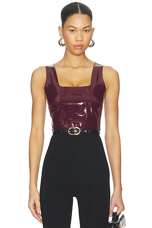 Faux Patent Leather Crop Top Commando