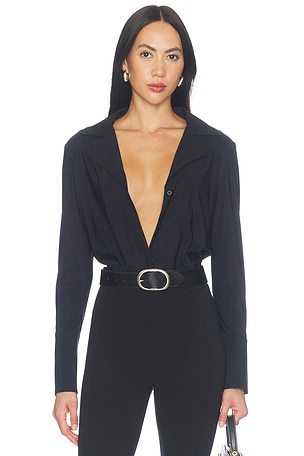 Classic Blousey Button Down Bodysuit Commando