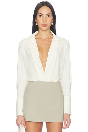 Classic Blousey Button Down Bodysuit Commando