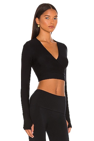 Commando Butter Wrap Top in Black