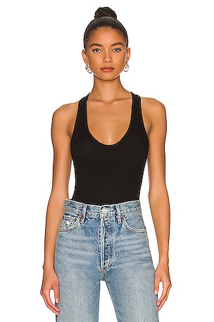 Luxury Rib Racerback Tank Bodysuit Commando