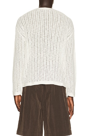 Commas Pointelle Knit Sweater in White