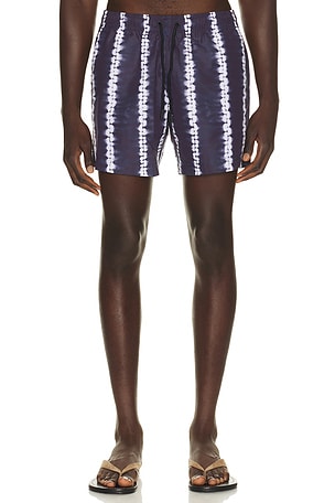 Shibori Stripe Classic Swim Short Commas