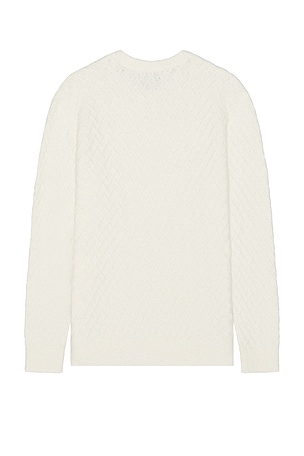Club Monaco Boucle Half Diamond Crew Sweater in Cream