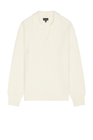 Open Collar Rib Sweater Club Monaco