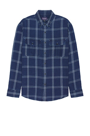 Relaxed Indigo Twill Shirt Jacket Club Monaco