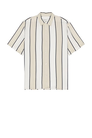 Short Sleeve Cabana Stripe Shirt Club Monaco