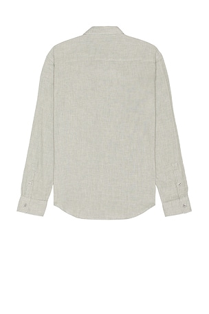 Club Monaco Long Sleeve Lightweight Double Face Shirt in Sage