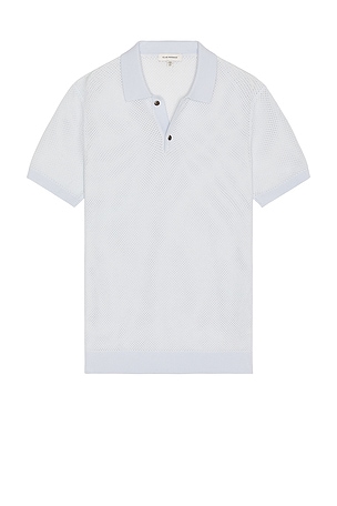Club Monaco Textured Sweater Polo in Baby Blue