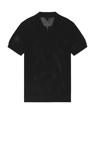 Club Monaco Textured Sweater Polo in Black