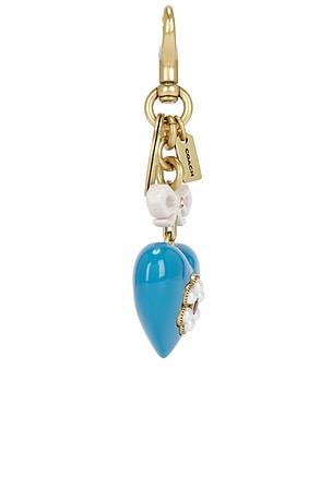 Coach Heart Bag Charm in Blue