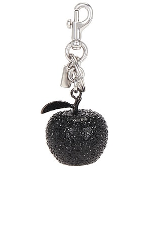 Coach Small Crystal Apple Bag Charm in Black