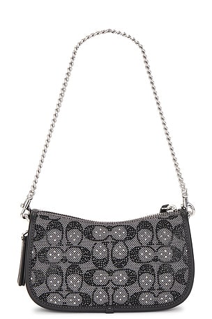 Coach Crystal Signature Swinger 20 Bag in Black