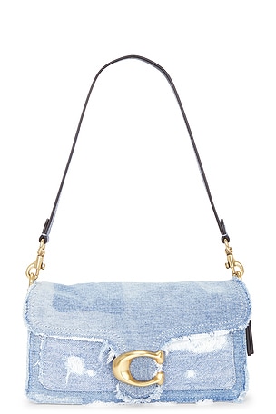 Coach Upcycled Denim Patchwork Tabby Shoulder Bag in Blue
