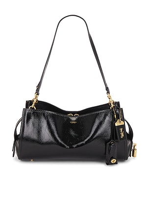 Coach Glazed Ew Rogue Shoulder Bag 34 Black in Black