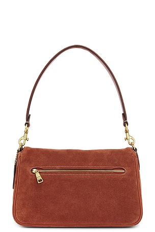 Coach bolso hombro suede soft tabby en color bronce