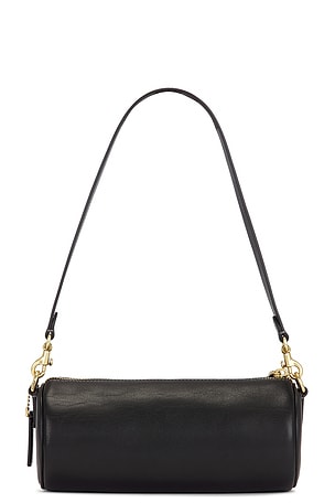 Coach Natural Grain Leather Barrel Bag in Black