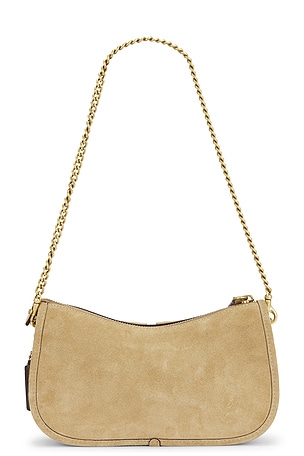Coach Originals Suede Twin Turnlock Waverly Shoulder Bag in Beige