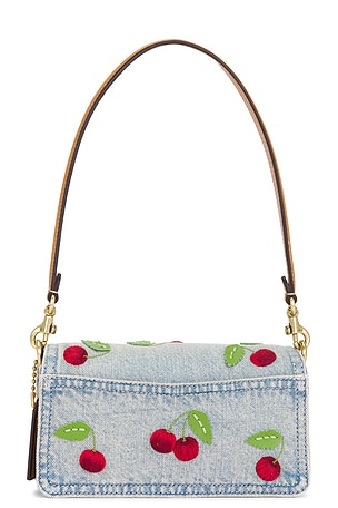 Coach Cherry Embroidered Denim Tabby 20 Shoulder Bag