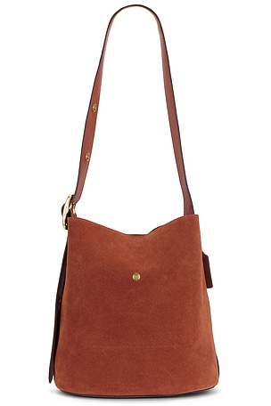 Coach Suede Bleecker Bucket Bag in Tan