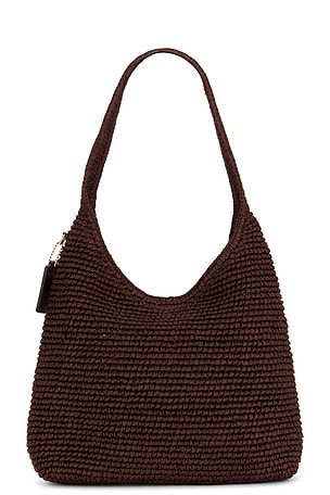 Coach Refined Weave Straw Brooklyn 28 in Brown