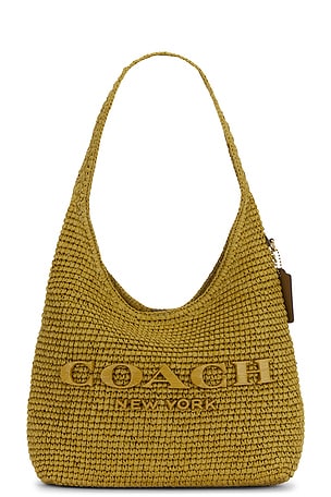 Refined Weave Straw Brooklyn 28 Shoulder Bag Coach