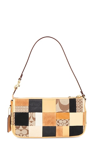 Coach Plaza Patchwork Shoulder Bag in Brown