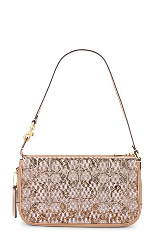Coach Crystal Signature Jacquard Plaza Bag in Brown