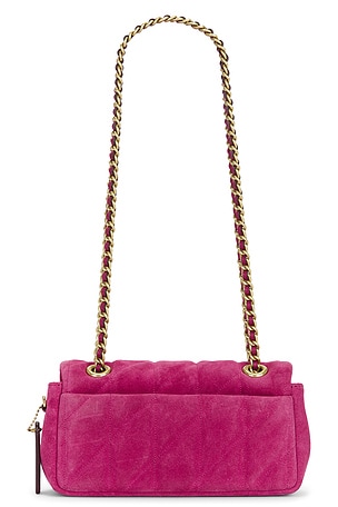 Coach Quilted Suede Tabby Shoulder Bag 20 in Fuchsia