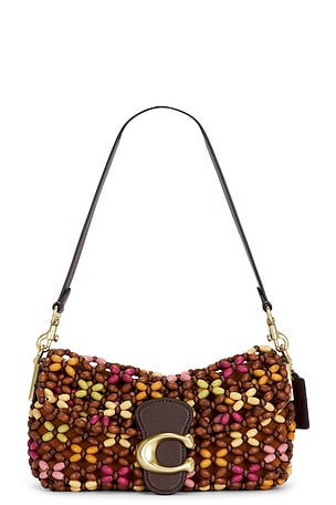 Coach Wooden Beaded Tabby Shoulder Bag 26 in Brown