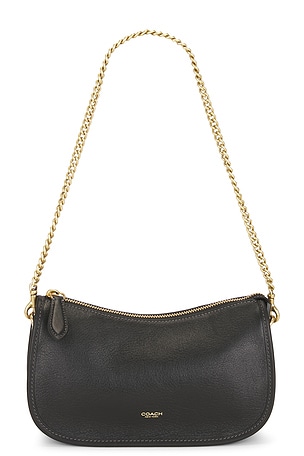 Coach Natural Grain Leather Waverly Bag in Black