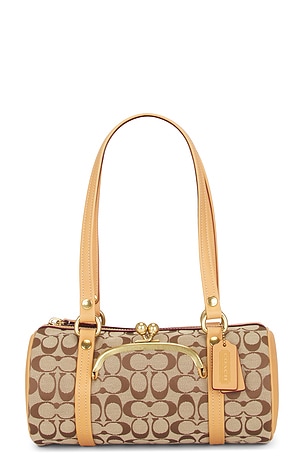 The Coach Originals Signature Jacquard Kisslock Barrel Bag 28 Coach