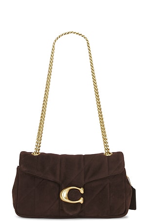 Coach Soft Quilted Suede Tabby Shoulder Bag 26 in Chocolate