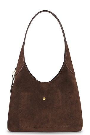Coach Suede Brooklyn Shoulder Bag 28 in Chocolate