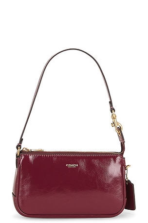 Shiny Crinkle Leather Plaza Bag 18 Coach