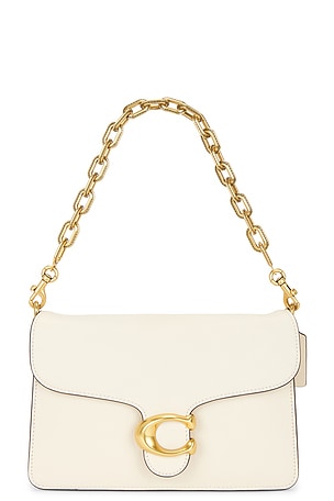 Coach Smooth Leather Chain Tabby Handbag in Cream