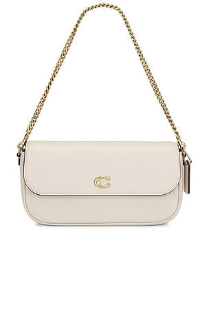 Coach Refined Calf Leather Essential Flap Chain in Ivory