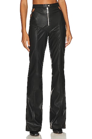 Faux Leather Detailed Pants Ceren Ocak