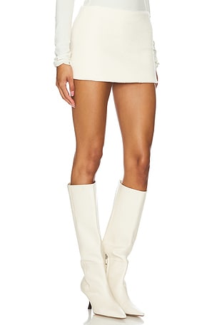 Ceren Ocak Straight Mini Skirt in Ivory