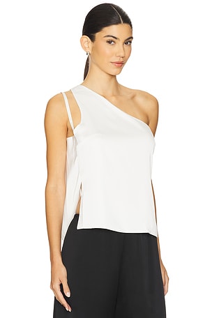 Ceren Ocak One Shoulder Top in White