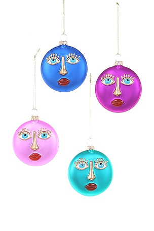 Set Of 4 La Face Ornament Assortment Cody Foster & Co