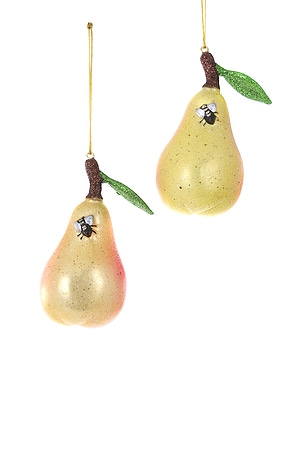 DÉCORATION SET OF 2 ORCHARD PEAR ORNAMENTS Cody Foster & Co