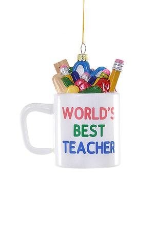 World's Best Teacher Mug Ornament Cody Foster & Co