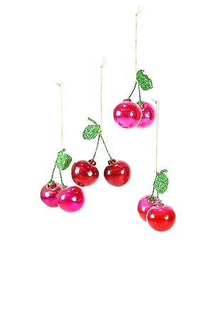 DÉCORATION CODY FOSTER & CO ORCHARD CHERRIES ORNAMENT SET OF 4 Cody Foster & Co